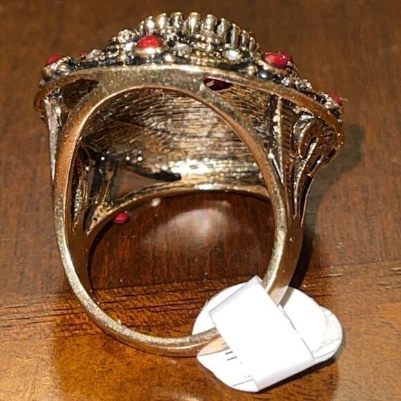 NWT Costume jewelry Turkish Victorian game of thrones dark red ring - Picture 3 of 13
